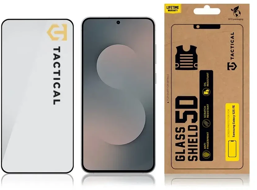 Tactical Apsauginis stiklas Shield 5D skirtas Samsung Galaxy S25 FE Juodas