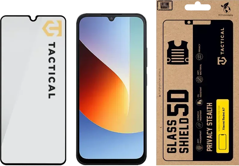 „Tactical Glass Shield Privacy Stealth 5D“ dėklas, skirtas „Xiaomi Redmi A7 Juodas“