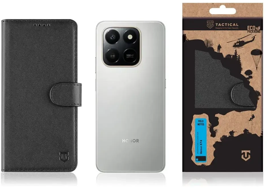 Dėklas Tactical Field Notes for Honor X7d juodos spalvos