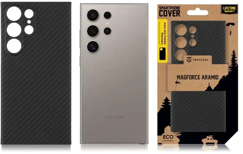 Tactical „MagForce“ aramidinė „Samsung Galaxy S24 Ultra“ dėklas juodas