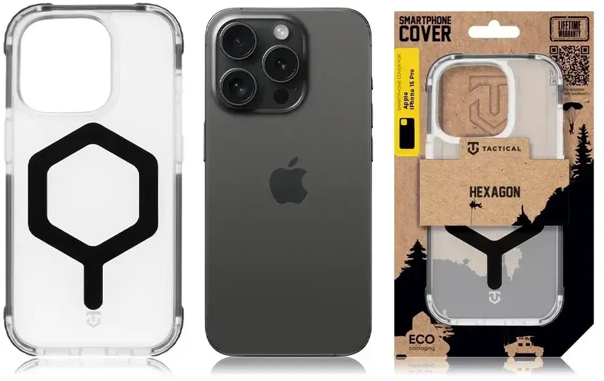 Tactical MagForce Hexagon dėklas skirtas Apple iPhone 15 Pro T-Juodas
