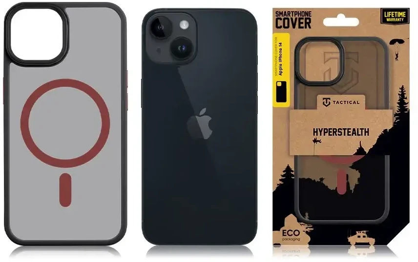 Dėklas Tactical MagForce Hyperstealth 2.0 iPhone 14 dangtelis juodas raudonas