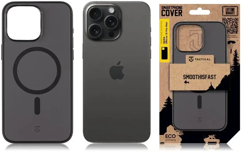 Tactical MagForce SmoothIsFast dėklas skirtas Apple iPhone 15 Pro Max Asphalt