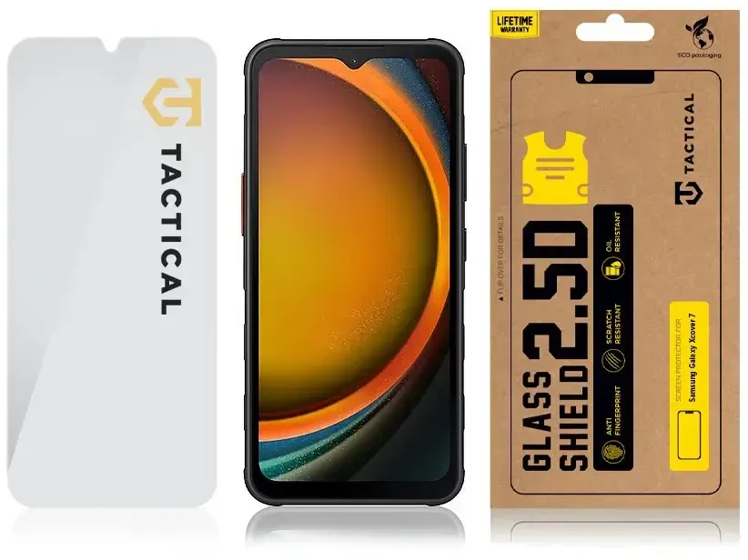 Tactical apsauginis stiklas Shield 2.5D skirtas Samsung Galaxy Xcover 7 skaidrus