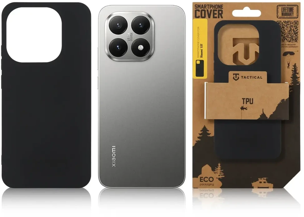 Tactical TPU dėklas skirtas Xiaomi 15T juodos spalvos