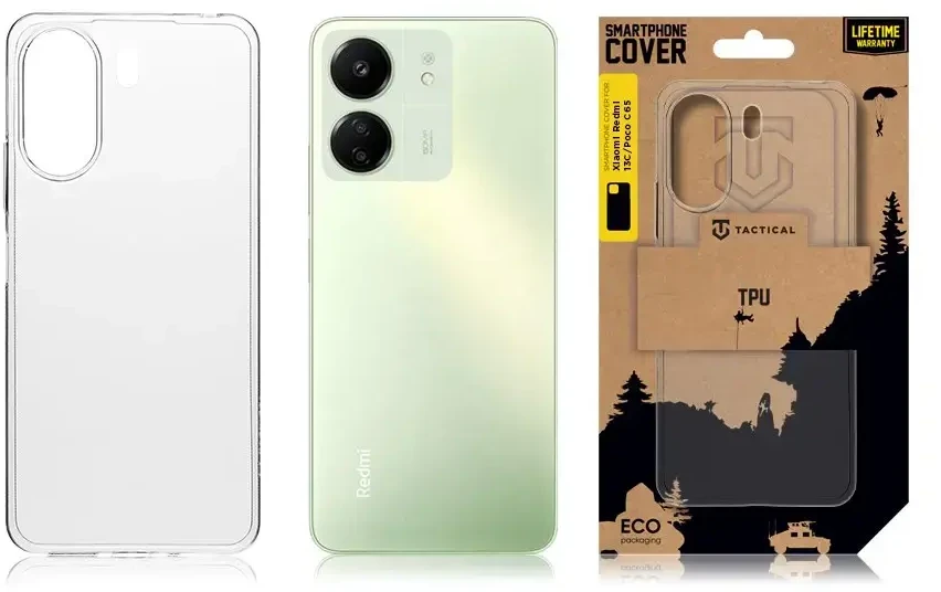 Tactical TPU dėklas skirtas Xiaomi Redmi 13C 4G/Poco C65 skaidrus
