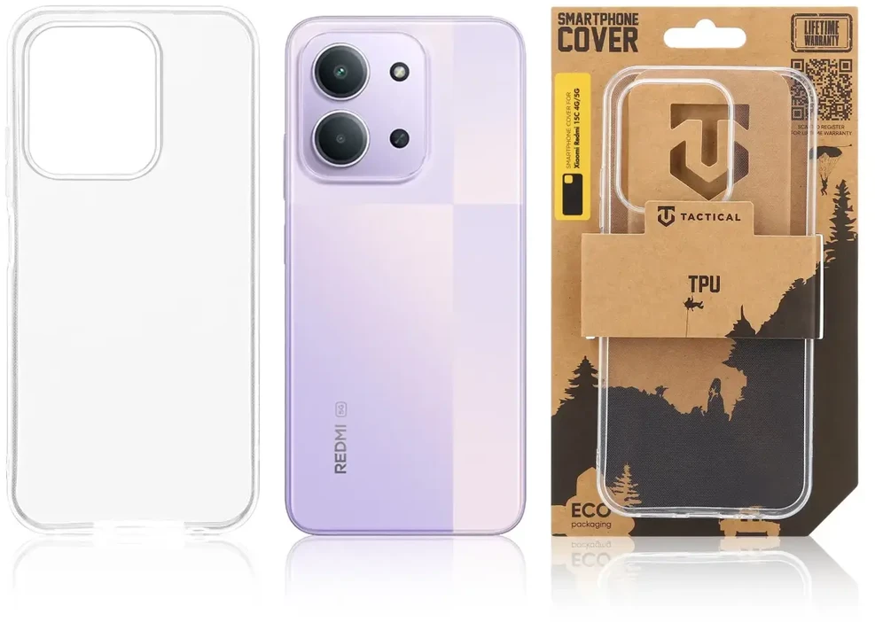 Tactical TPU dėklas skirtas Xiaomi Redmi 15C 4G/5G skaidrus