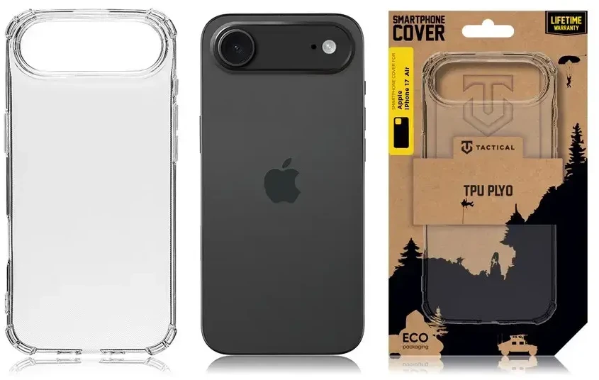 Dėklas Tactical TPU Plyo dangtelis, skirtas Apple iPhone 17 Air, permatomas