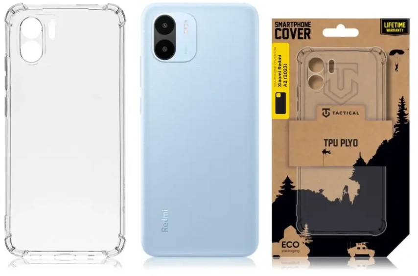 Tactical TPU Plyo telefonų dėklas skirtas Redmi A2 permatomas