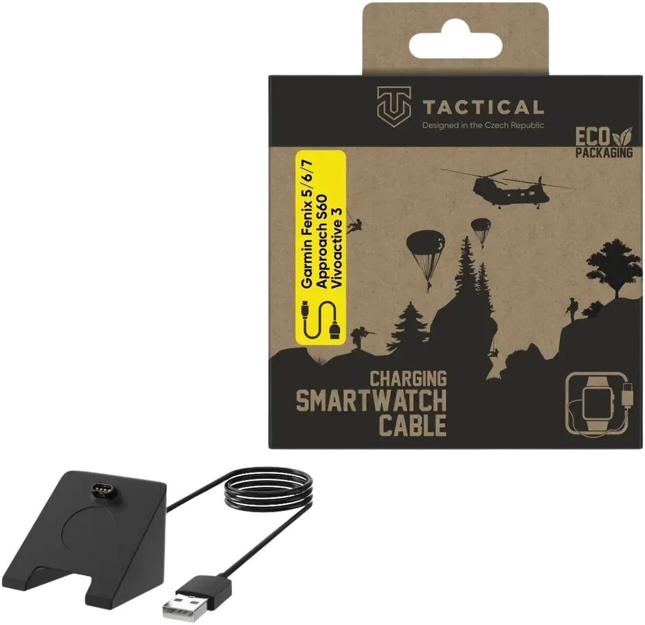 Tactical Taktinis įkrovimo laidas „Garmin“ laikrodžiams | juodas (Pažeista pakuotė)