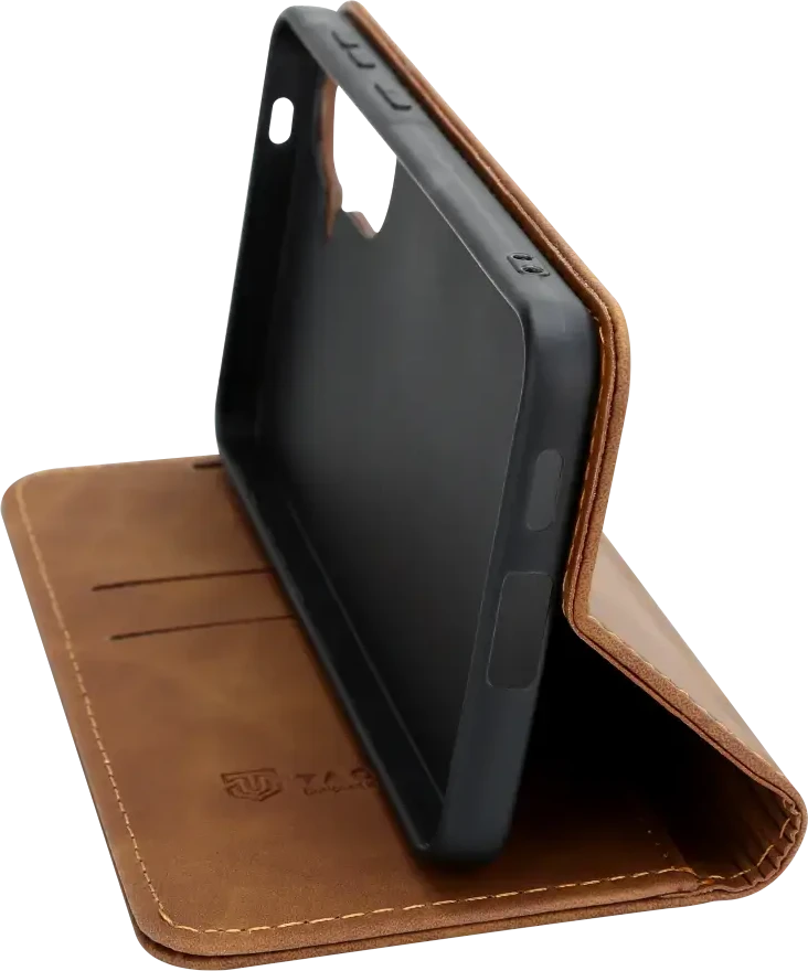 Tactical „Xproof“ knygos tipo telefonų dėklas, skirtas „Samsung Galaxy A57“ (A576), rudos spalvos