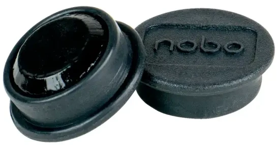 Magnetai NOBO, 20 mm, 8 vnt., juoda sp.
