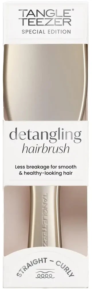 Tangle Teezer Hair brush Ultimate Detangler Straight & Skirtas garbanotiems plaukams Chrome Neo Gold