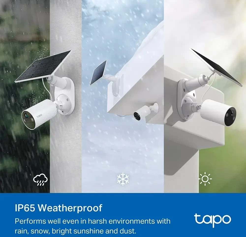 TP-LINK | Saulės energija varoma apsaugos kamerų rinkinys | Tapo C410 rinkinys | Kulka | 3 MP | 3.17mm/F1.65 | IP65 | H.264 | „MicroSD“ kortelė, iki 512 GB