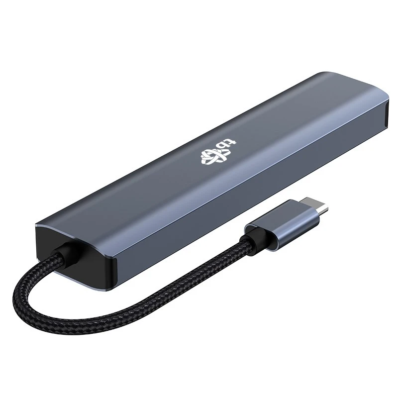TB Adapteris ŠAKOTUVAS USB C 6w1 - HDMI, USBx3, PD, RJ-45