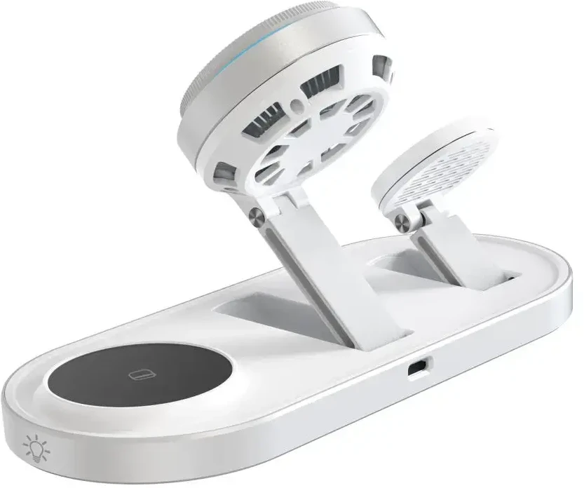 Tech-Protect A51 ArcticBoost 3in1 Magnetinis MagSafe belaidis įkroviklis 25W QI2.2 baltos spalvos