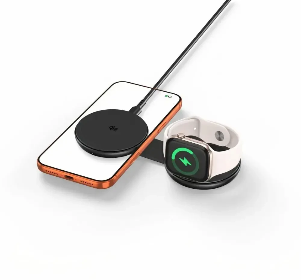 Tech-Protect A55 2IN1 MAGNETINIS MagSafe BELAIDIS ĮKROVIKLIS 25W QI2.2 Juodas