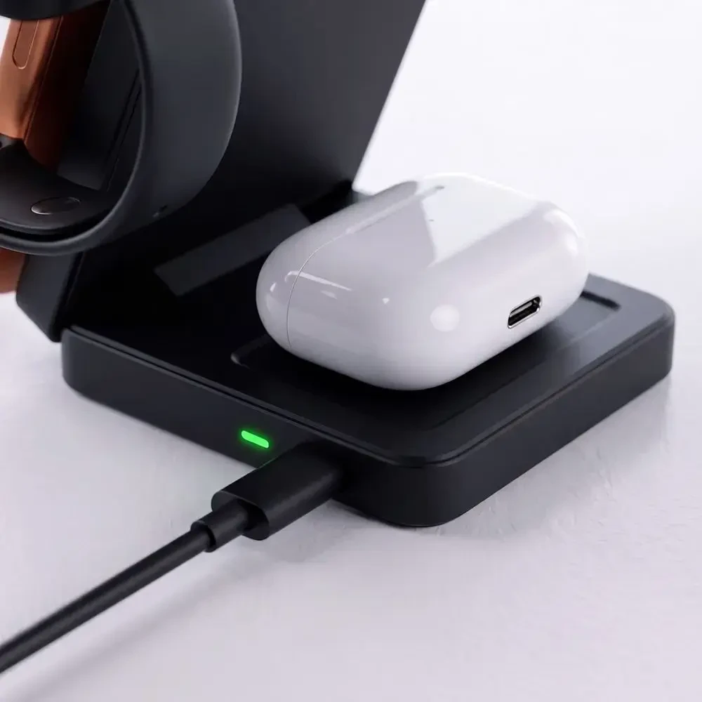 TECH-PROTECT A56 3IN1 MAGNETINIS MagSafe BELAIDIS ĮKROVIKLIS 25W QI2.2 Juodas