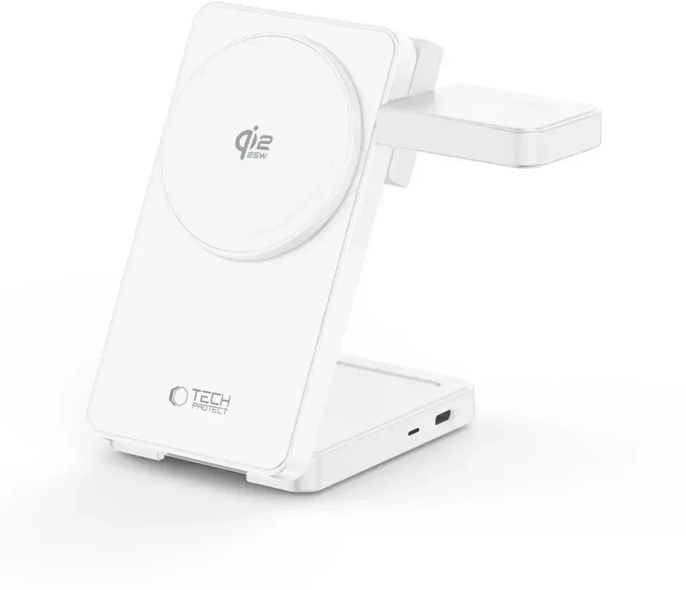 Tech-Protect A56 3IN1 MAGNETINIS MagSafe BELAIDIS ĮKROVIKLIS 25W QI2.2 Baltas