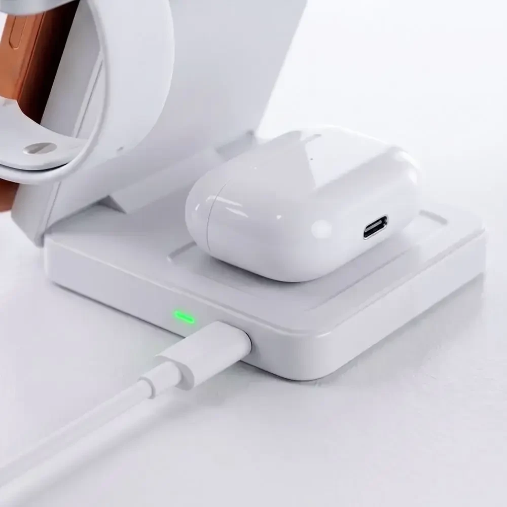Tech-Protect A56 3IN1 MAGNETINIS MagSafe BELAIDIS ĮKROVIKLIS 25W QI2.2 Baltas