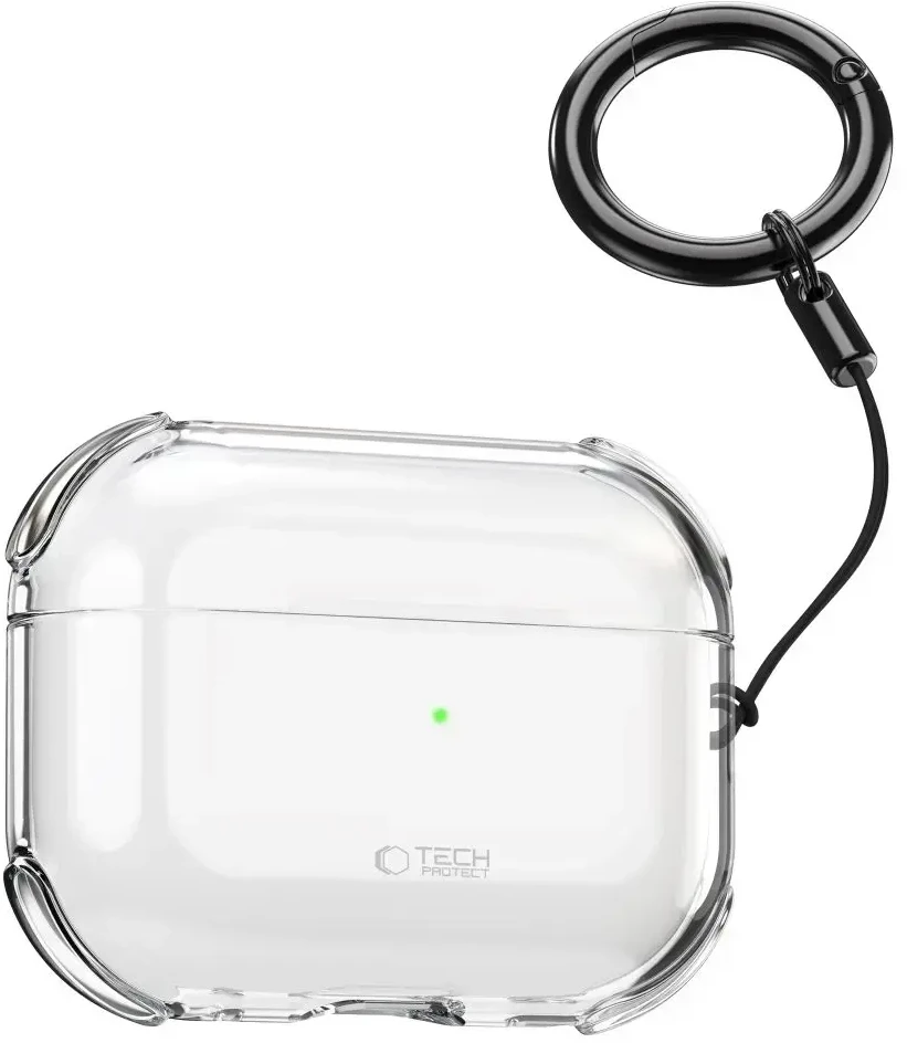 „Tech-Protect“ atšokantis dėklas, skirtas „AirPods Pro 3“ ausinėms – skaidrus