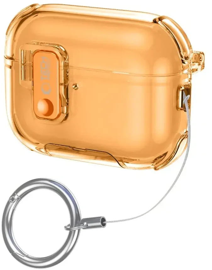 Dėklas „Tech-Protect Bounce Pro“ ausinės, skirtos „Apple AirPods Pro 3“, kosminės oranžinės spalvos