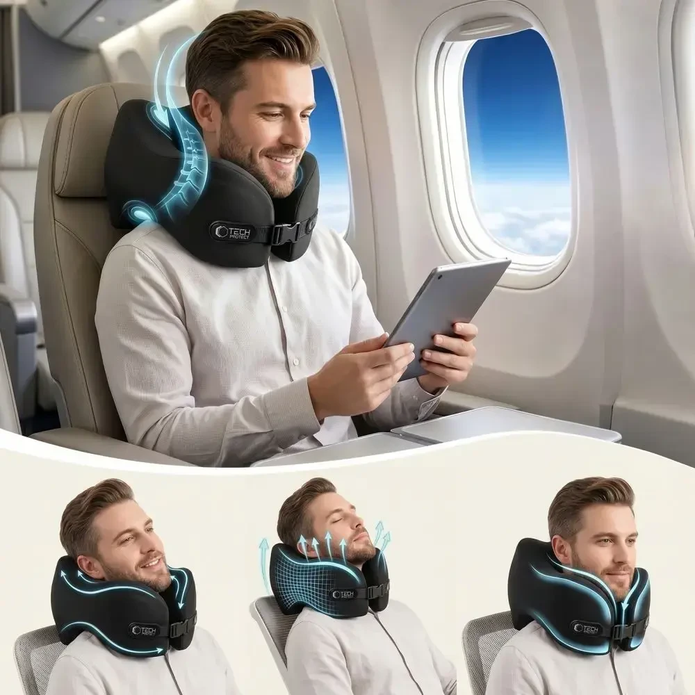 TECH-PROTECT COMFORTREST KELIONINĖ KAKLO PAGALVĖ JUODA
