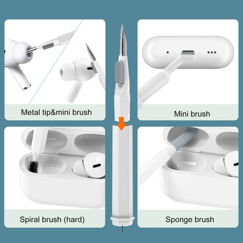 Valiklis Tech-Protect 20-in-1 Multifunctional Cleaning Kit for Phone, Planšetė, Nešiojamas kompiuteris, and Headphones - Baltas