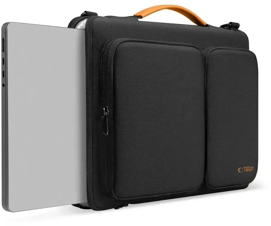Tech-Protect Defender Bag for 15-16 Nešiojamas kompiuteris - Juodas and Oranžinis