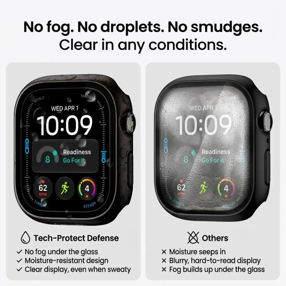 TECH-PROTECT DEFENSE 2 vnt. rinkinys APPLE WATCH ULTRA 1 / 2 / 3 / 4 (49 MM) TITANO IR SKAIDRUS