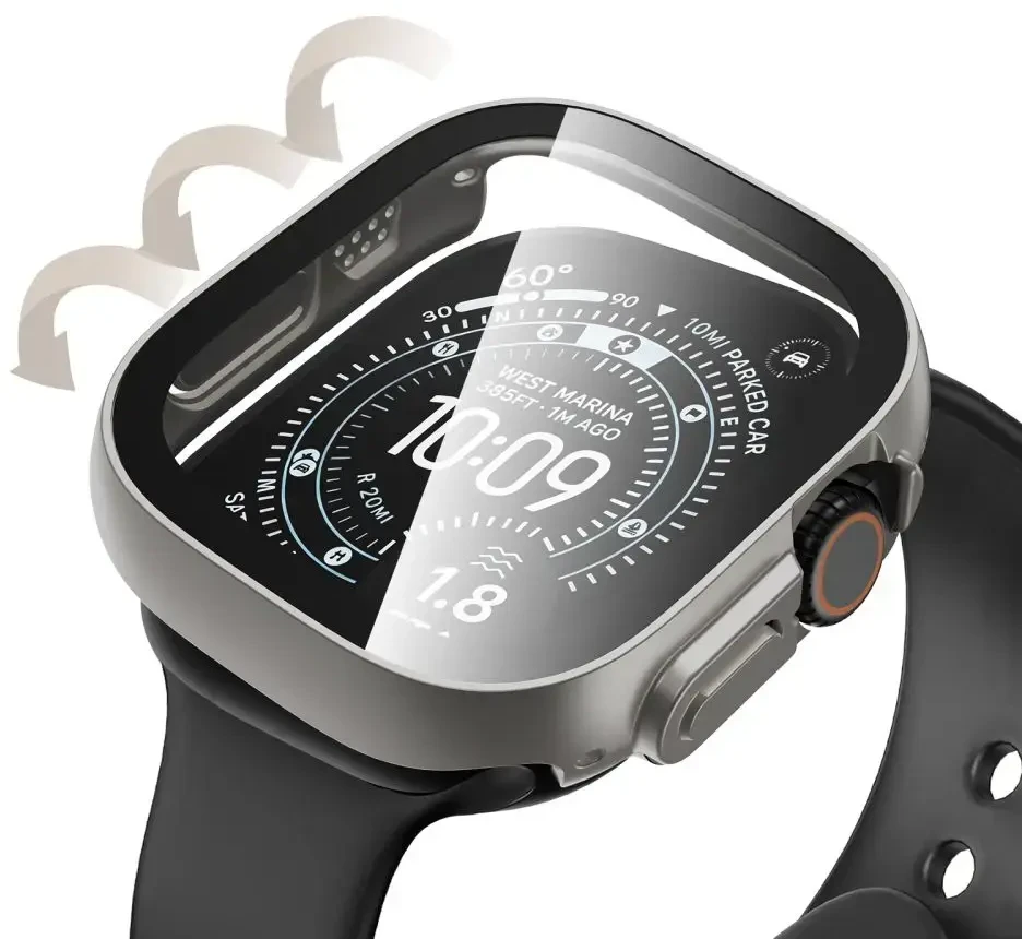 TECH-PROTECT DEFENSE 2 vnt. rinkinys APPLE WATCH ULTRA 1 / 2 / 3 / 4 (49 MM) TITANO IR SKAIDRUS