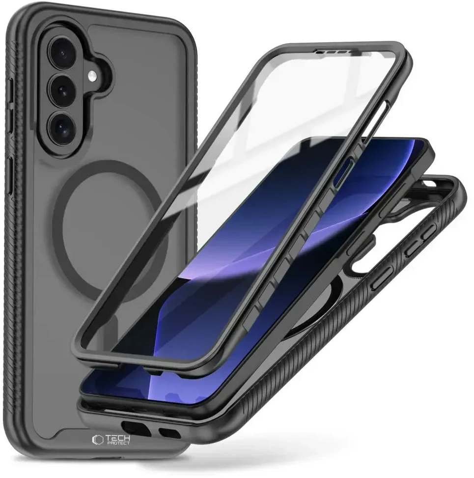 Dėklas Tech-Protect Defense MagSafe Samsung Galaxy A57 5G Matte juodos spalvos