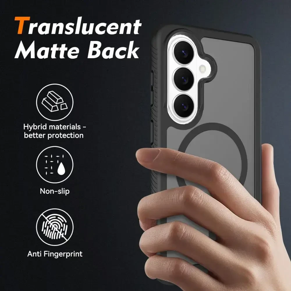 Dėklas Tech-Protect Defense MagSafe Samsung Galaxy S26 Matte juodos spalvos