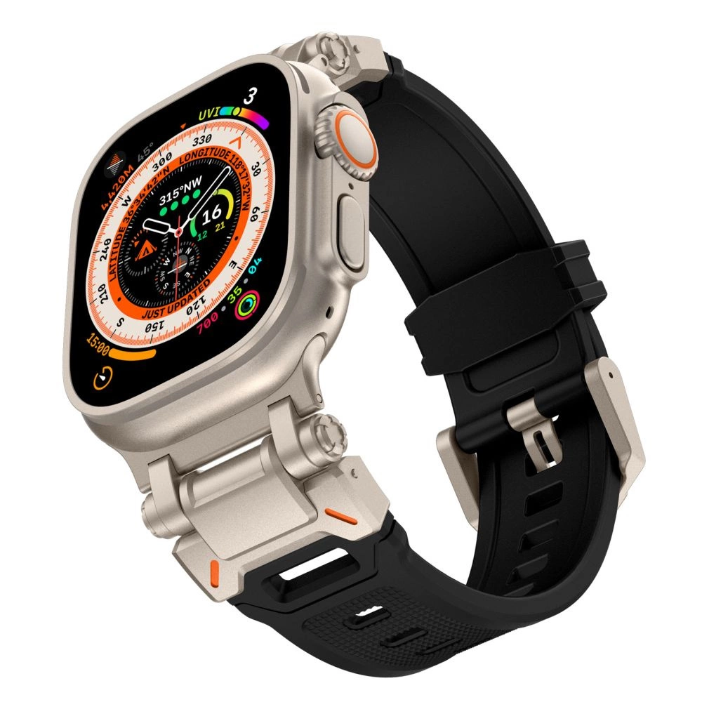 Apyrankė laikrodžiui Apple Watch 4 / 5 / 6 / 7 / 8 / 9 / SE / Ultra 1/2 (44 / 45 / 49 mm) Tech-Protect Delta Pro juodos spalvos-titanium