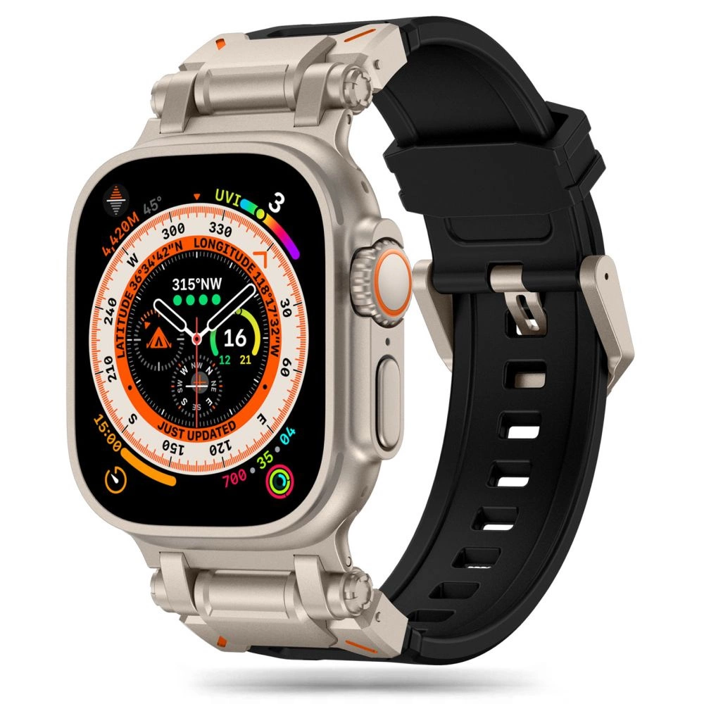 Apyrankė laikrodžiui Apple Watch 4 / 5 / 6 / 7 / 8 / 9 / SE / Ultra 1/2 (44 / 45 / 49 mm) Tech-Protect Delta Pro juodos spalvos-titanium