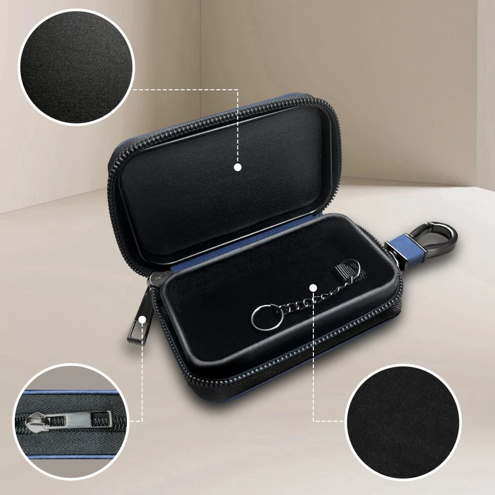 KLATKA FARADAYA TECH-PROTECT KLR300 POUCH KEYLESS RFID SIGNAL BLOCKER CASE NAVY Mėlynas