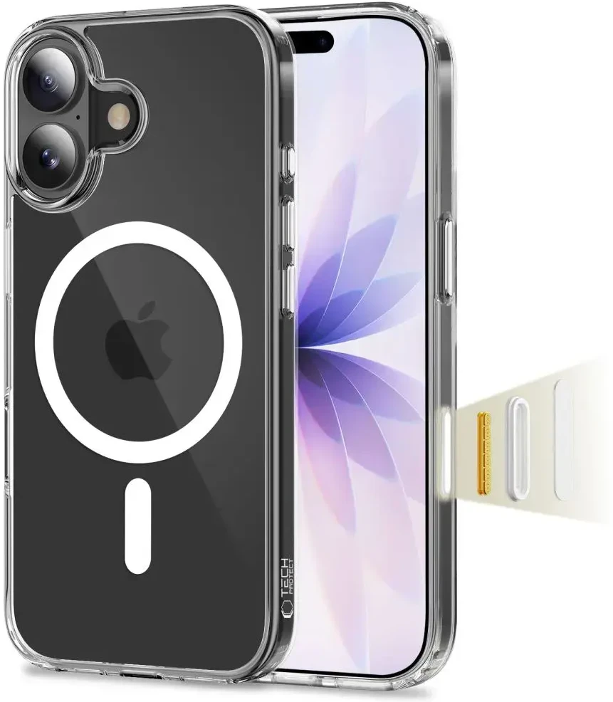 „Tech-Protect Flexair Hybrid CC MagSafe“ dėklas, skirtas „iPhone 17“ – skaidrus