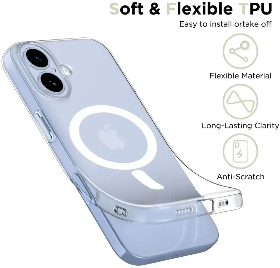 Tech-Protect FlexAir MagSafe dėklas skirtas Apple iPhone 17 – skaidrus