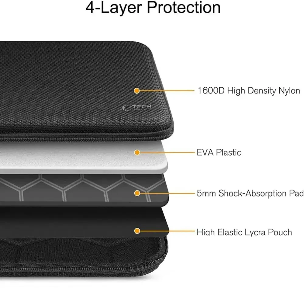Tech-Protect Hardpouch Nešiojamas kompiuteris Case 13-14 - Juodas