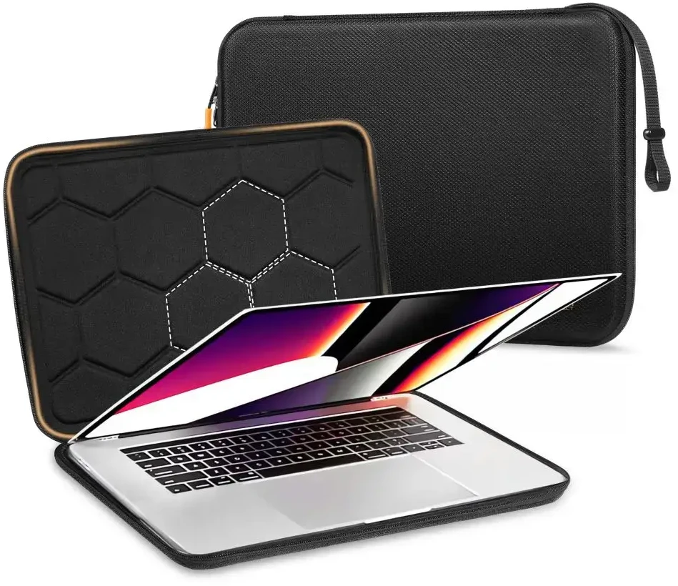 Tech-Protect Hardpouch Nešiojamas kompiuteris Case 13-14 - Juodas and Oranžinis