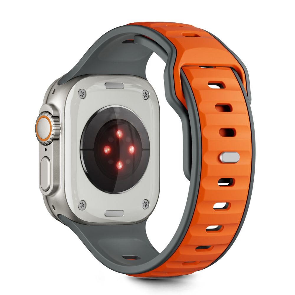 Tech-Protect IconBir Line apyrankė skirta Apple Watch 44 / 45 / 46 / 49 mm – pilkos spalvos-oranžinės spalvos