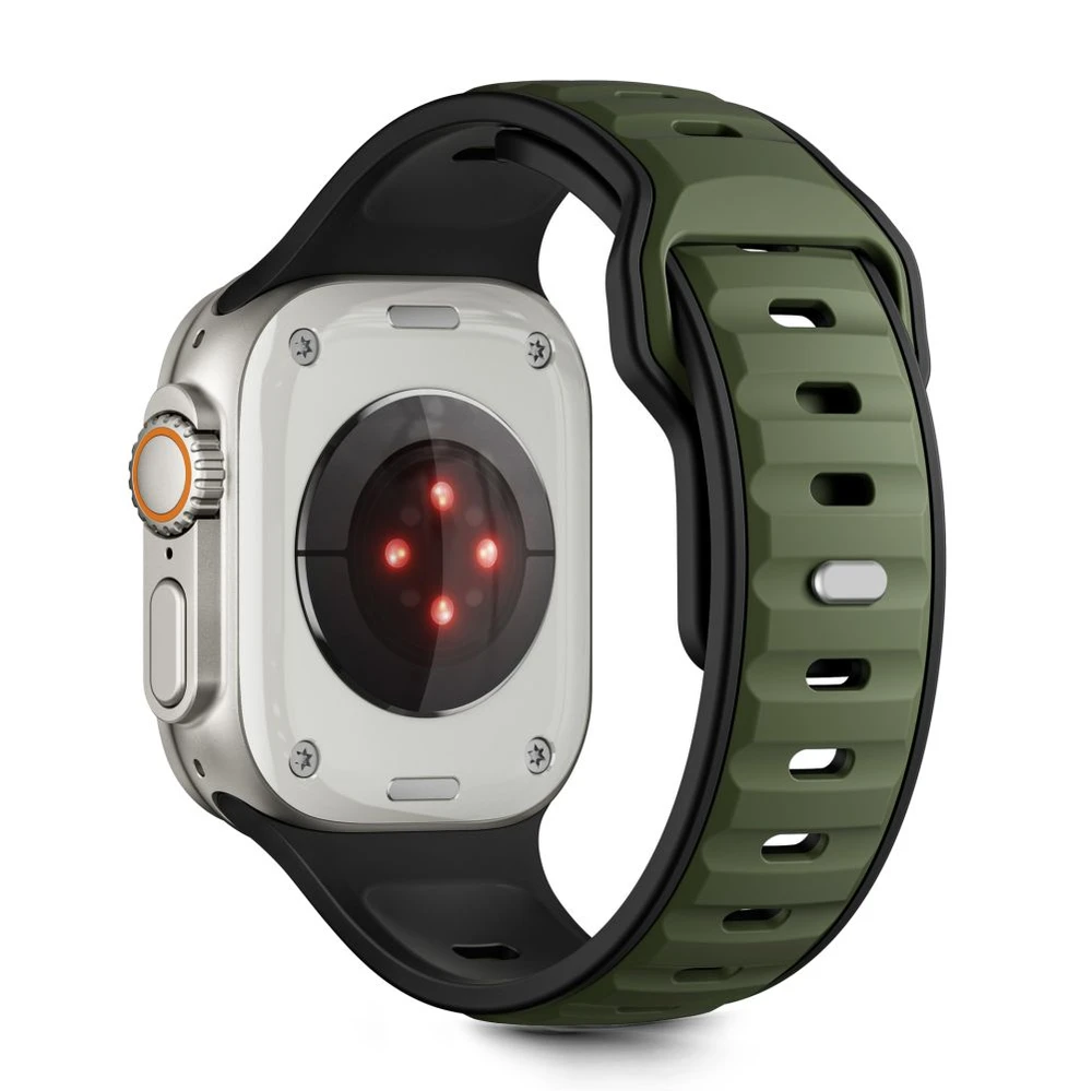 Tech-Protect IconBir Line apyrankė skirta Apple Watch 44 / 45 / 46 / 49 mm – juodos spalvos ir žalios spalvos