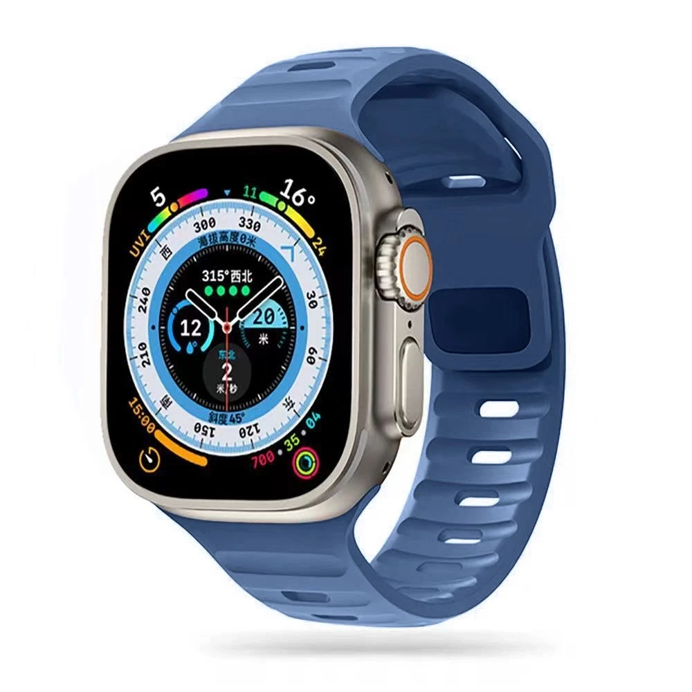 Apyrankė laikrodžiui Apple Watch 4 / 5 / 6 / 7 / 8 / 9 / SE / Ultra 1 / 2 (42 / 44 / 45 / 49 mm) Tech-Protect Iconband Line Montego mėlynos spalvos