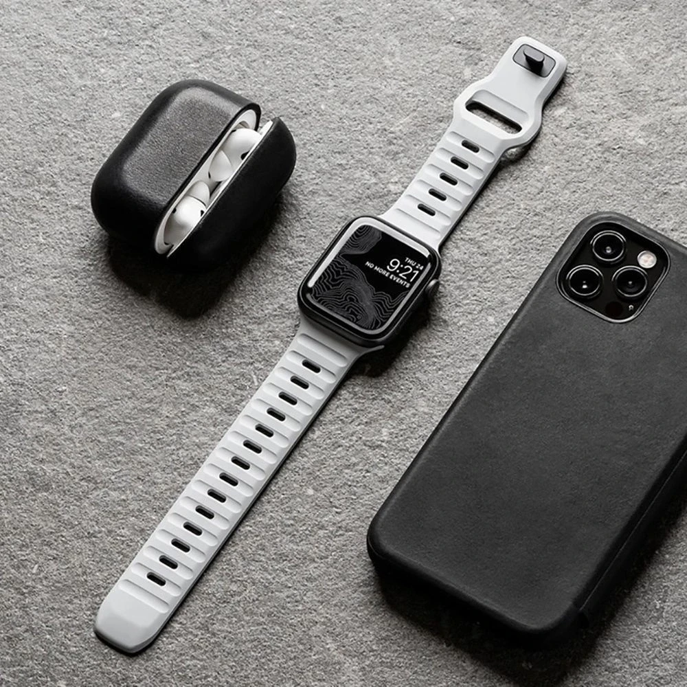 Apyrankė laikrodžiui Apple Watch 4 / 5 / 6 / 7 / 8 / 9 / SE / Ultra 1 / 2 (42 / 44 / 45 / 49 mm) Tech-Protect Iconband Line Montego mėlynos spalvos