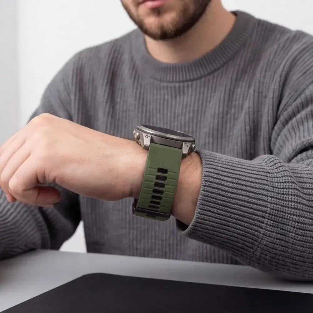 TECH-PROTECT ICONBAND PRO GARMIN FENIX 5X / 5X PLUS / 6X / 6X PRO / 7X / 8 / 8 PRO / 9 / 9 PRO (51 MM) Žalias/Juodas