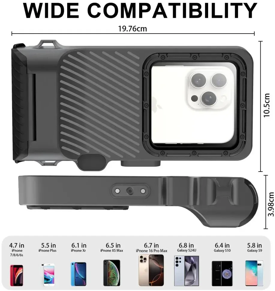 Tech-Protect IPX8 Pro Atsparus vandeniui Phone Case - Gray and Juodas