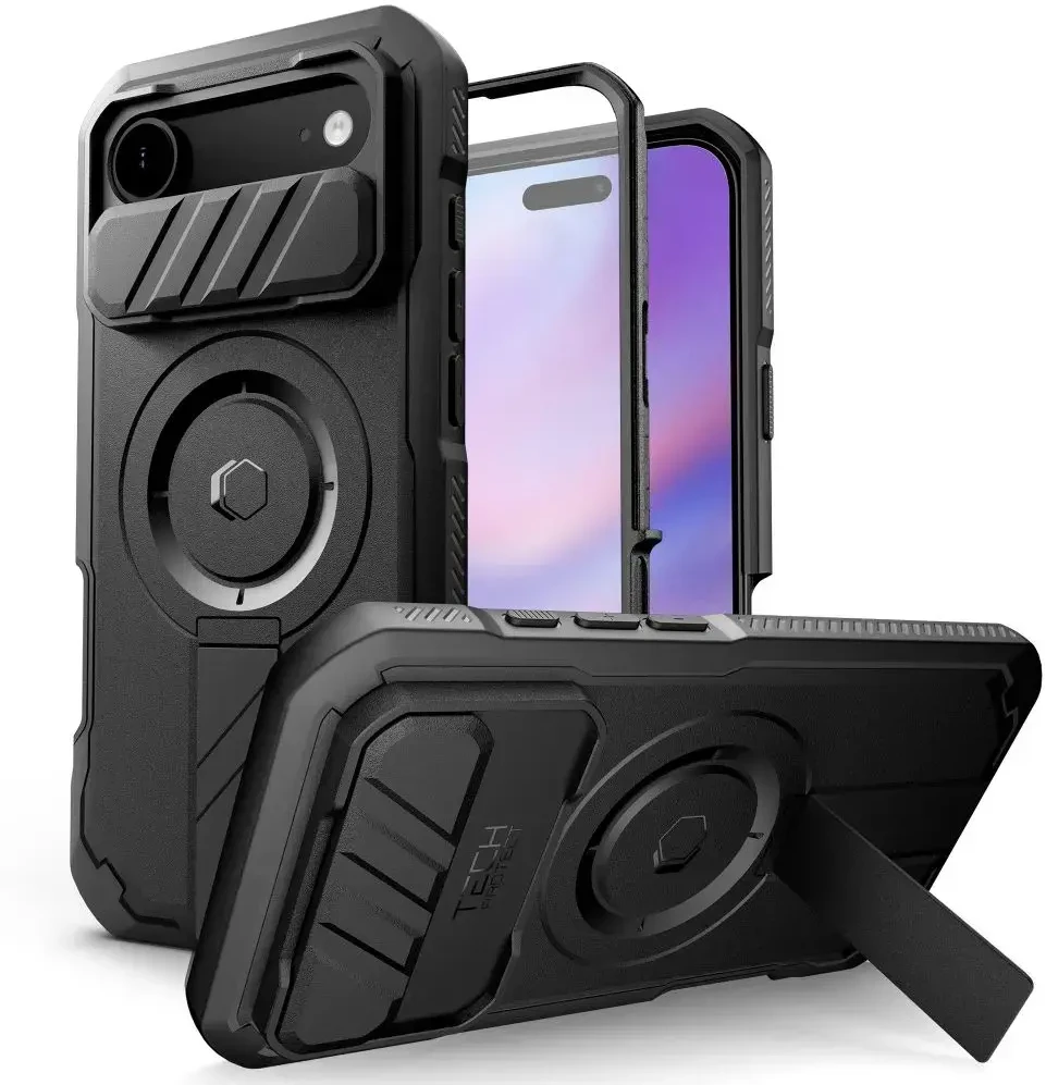 Tech-Protect Kevlar MagSafe dėklas skirtas Apple iPhone 17 Air – juodos spalvos