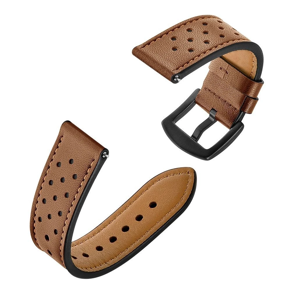 Tech Protect Išmaniojo laikrodžio Samsung Galaxy 4 odinis dirželis, Rudos spalvos, 40/42/44/46m