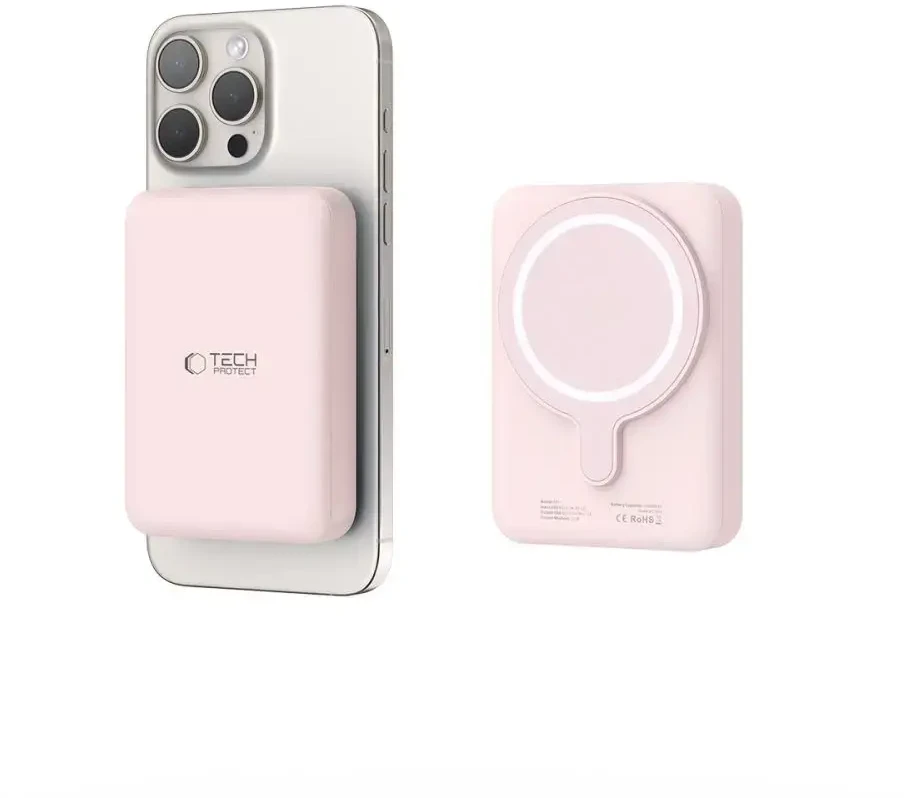 Tech-Protect PB11 LifeMag MagSafe powerbank 10000MAH rožinės spalvos