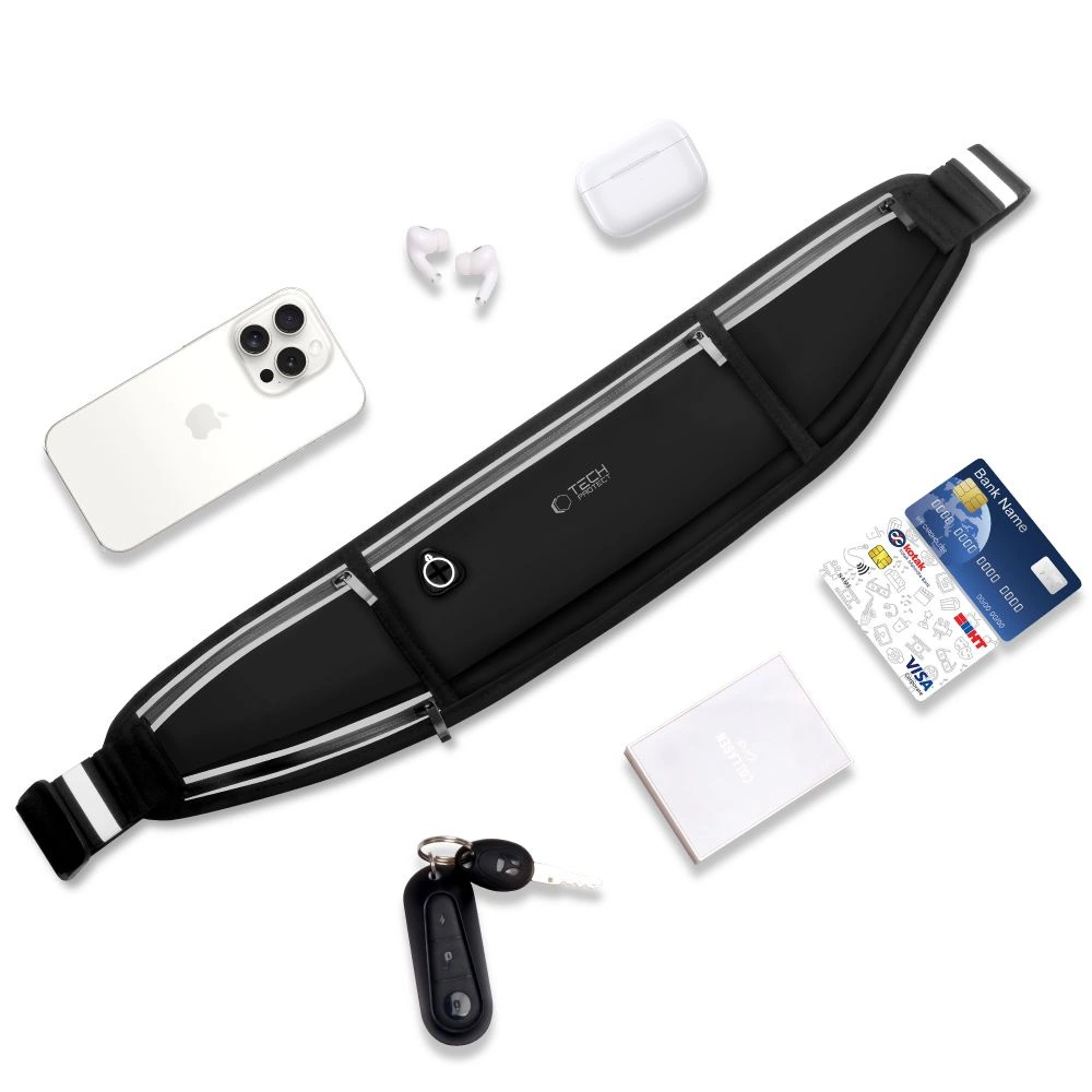 TECH-PROTECT M3 UNIVERSAL SPORT WAIST BAG dėklas telefonui juodos spalvos